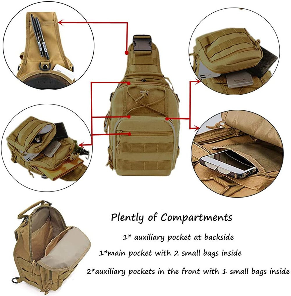 Tactical Sling Bag Pack Small EDC Molle Assault Military Army Shoulder Backpack
