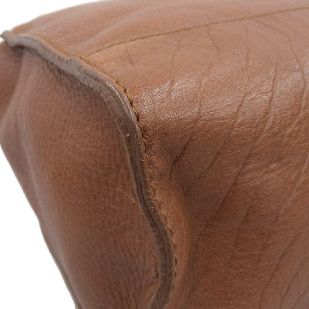Yves Saint Laurent 2-Way Shoulder Bag Leather Brown Size: W:16.5 × H: 12.6 in.