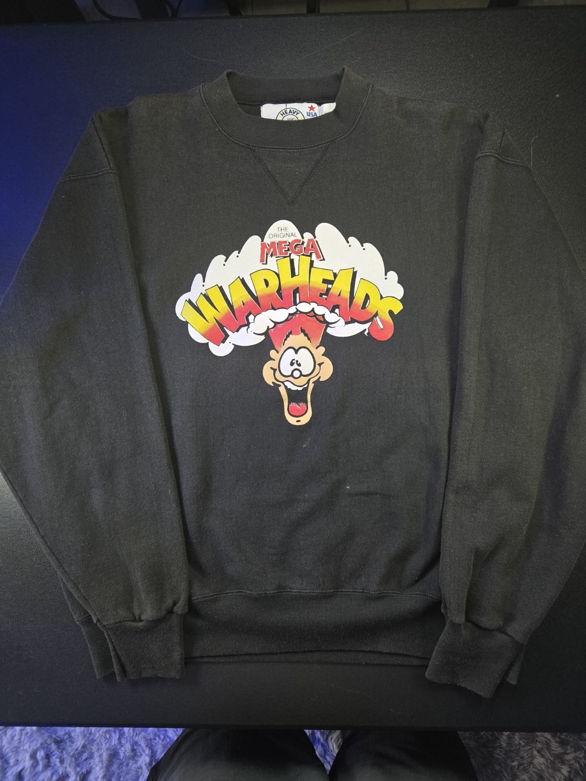 Vintage 90’s Warheads Sour Hard Candy Promo Shirt Size XL 25×27.5″, Rare, Black