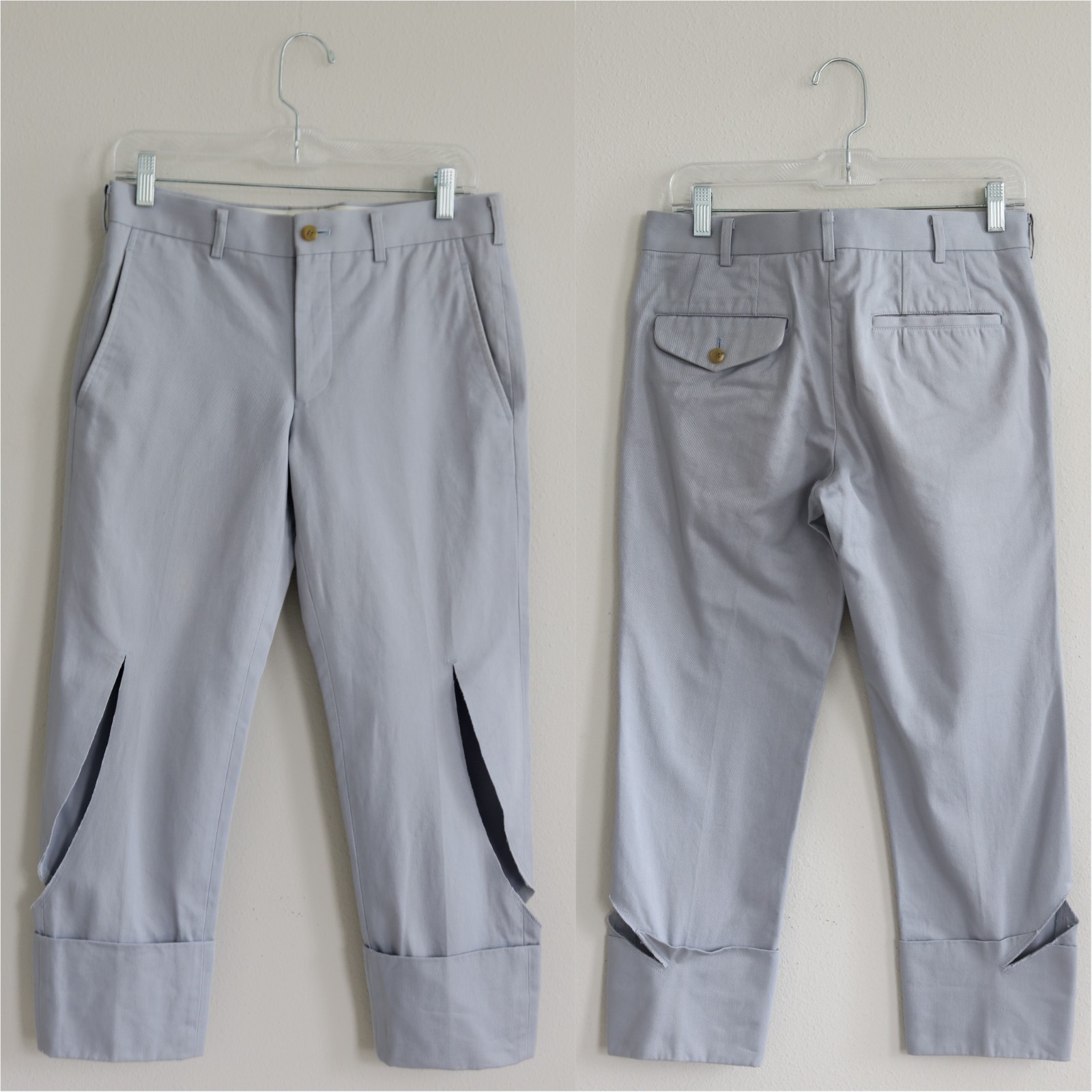 Comme Des Garcons Homme Plus Pants Spring Summer 2016 Runway Cutout Slashed Calf