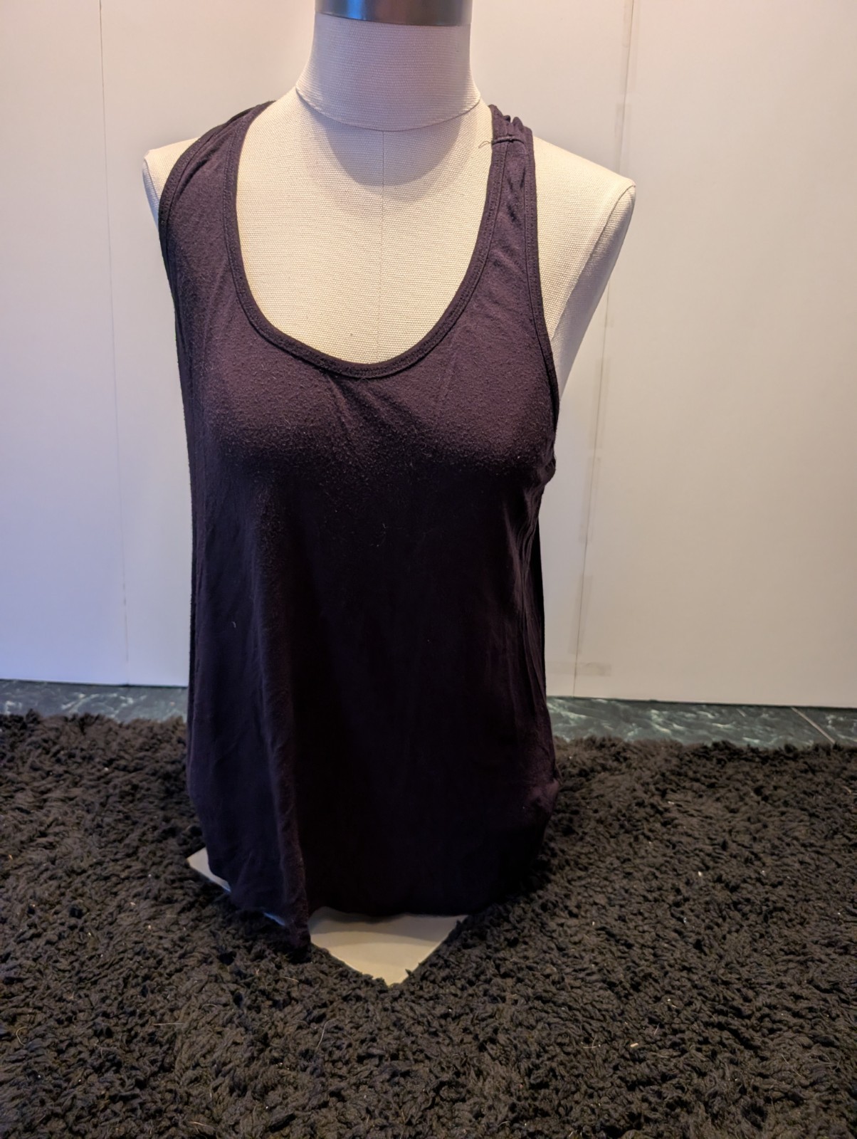 Women’s Purple Solid Racerback Scoop Neck Sleeveless Tank Top Size S