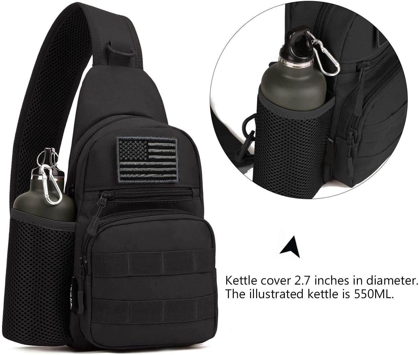 Men Outdoor Tactical Backpack Shoulder Sling Bag Chest Pack Sport Travel Hiking