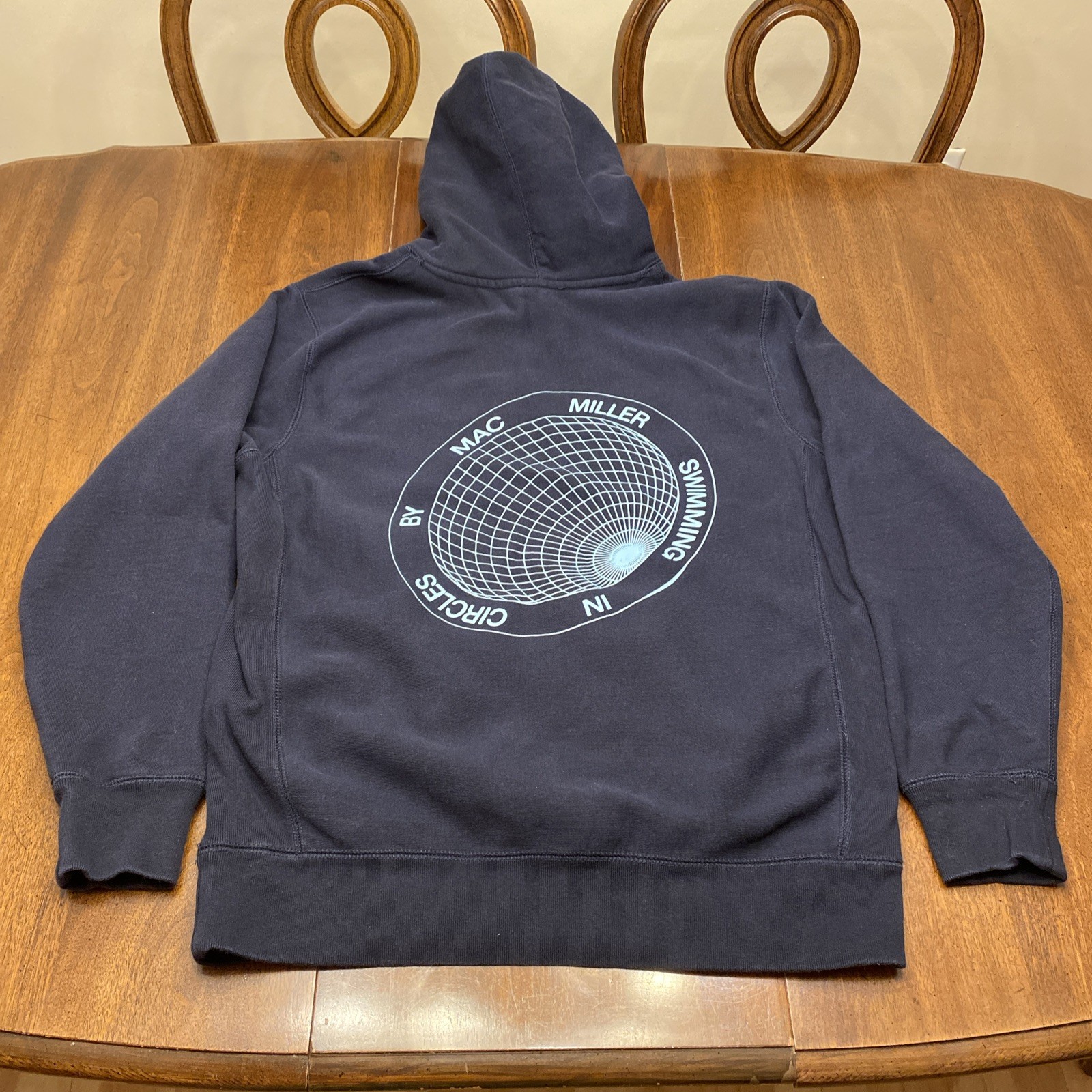 Mac Miller Swimming in Circles Tour Hoodie Reverse Weave Front Pocket 27.5×22.5”