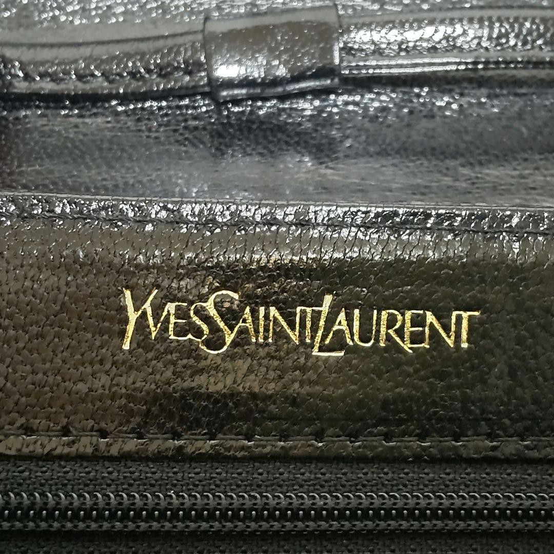 Yves Saint Laurent Vintage Lizard Leather Crossbody Shoulder Black 20cm/7.9in