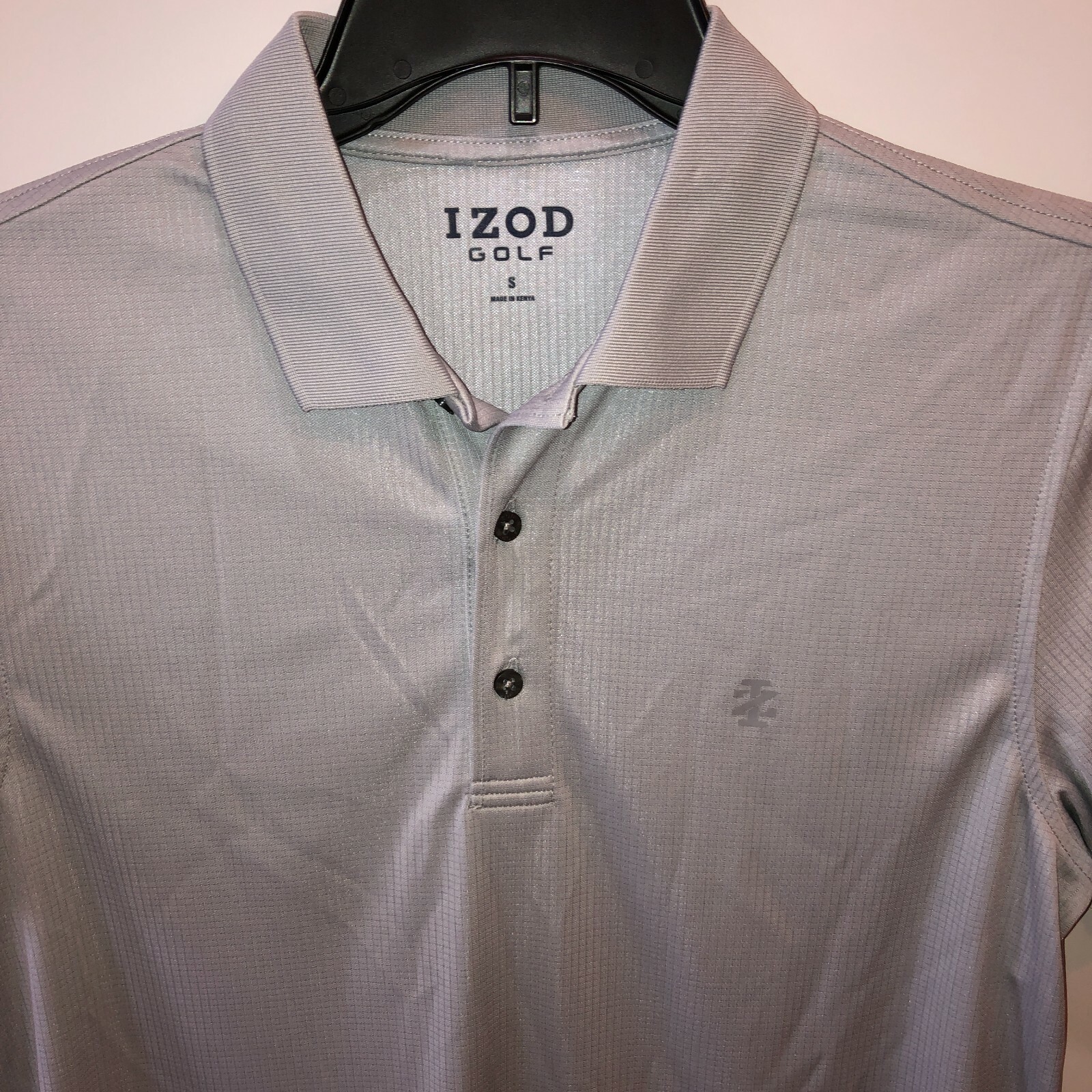 Izod Golf Mens Size Small Gray Short Sleeve Polo Shirt Collared Golfing Top S