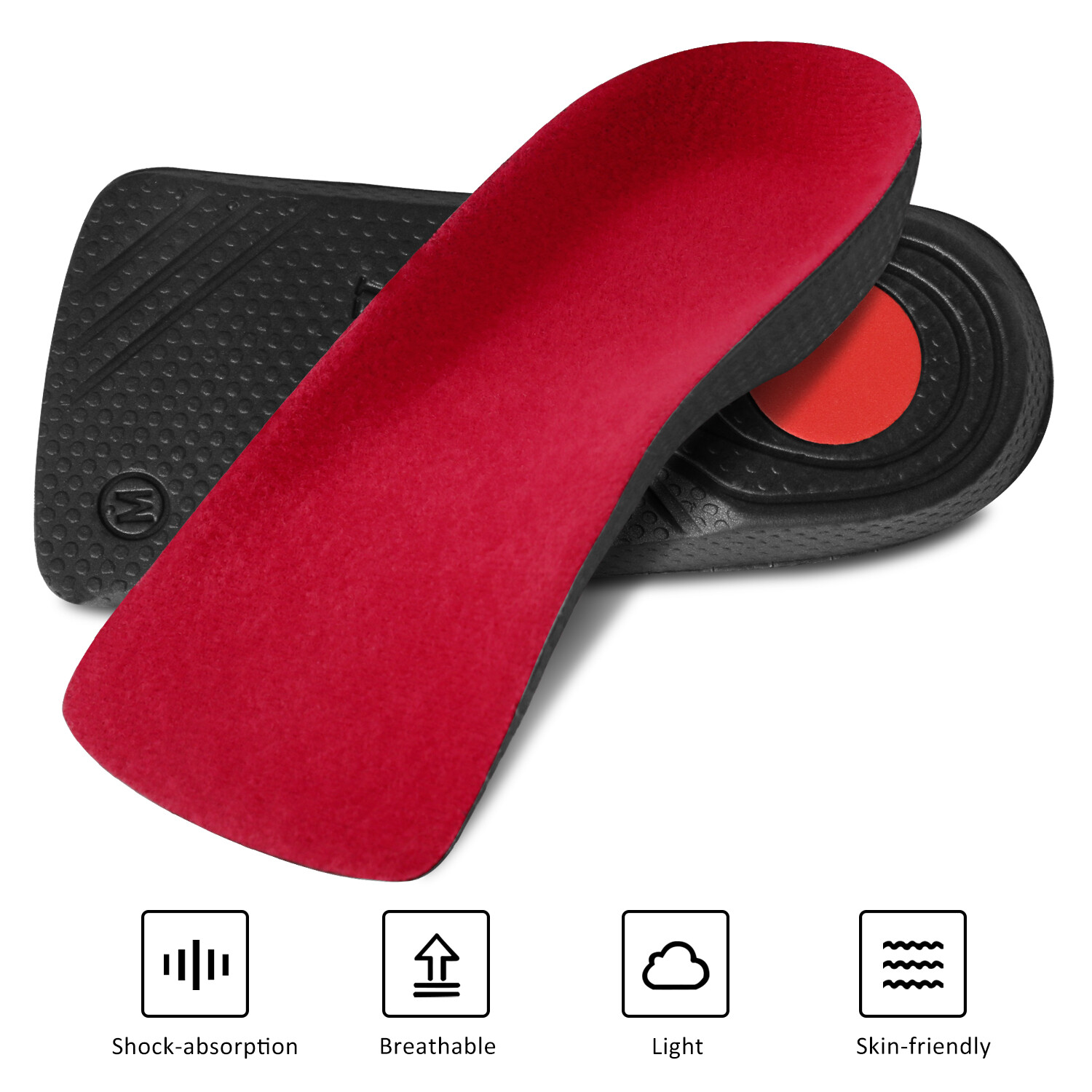 Arch Cushion Plantar Orthotic Insoles Half Cushion Athletic Socks Relieve Planta
