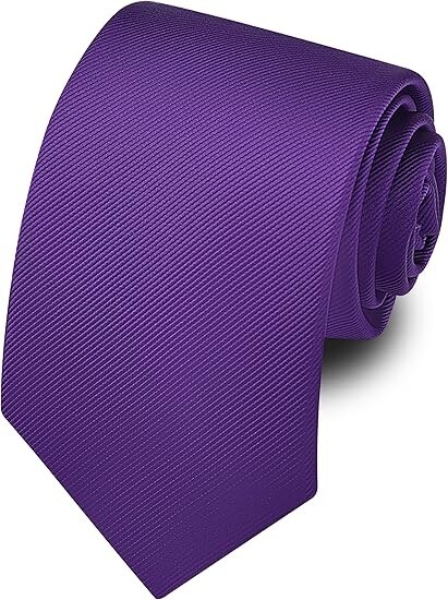 63” XL Tie Mens Extra Long Solid Woven Necktie for Men Big and Dark Purple