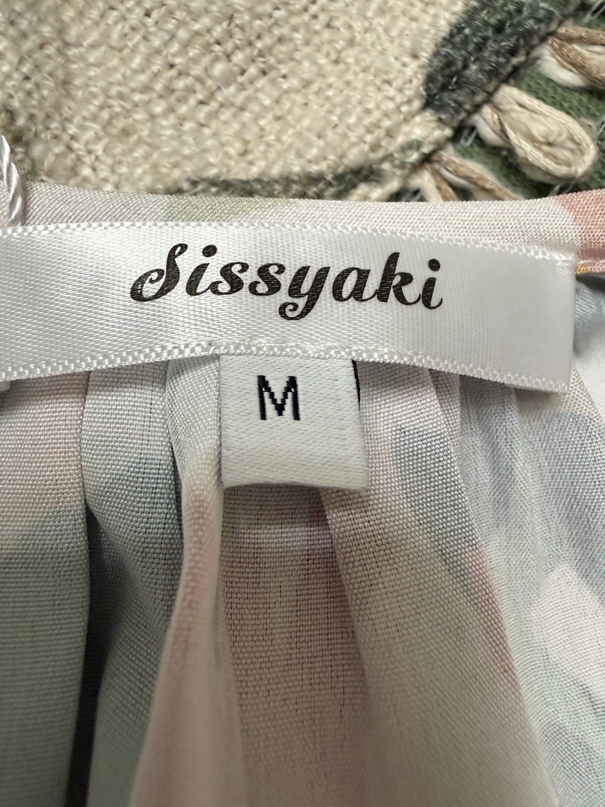 Sissyaki M Multicolor Floral Chiffon Maxi Dress V-Neck Puff 3/4 Smocked