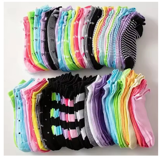 20Pairs/lot color mix Heart Print Socks Candy Colored Ankle Socks Women’s gifts