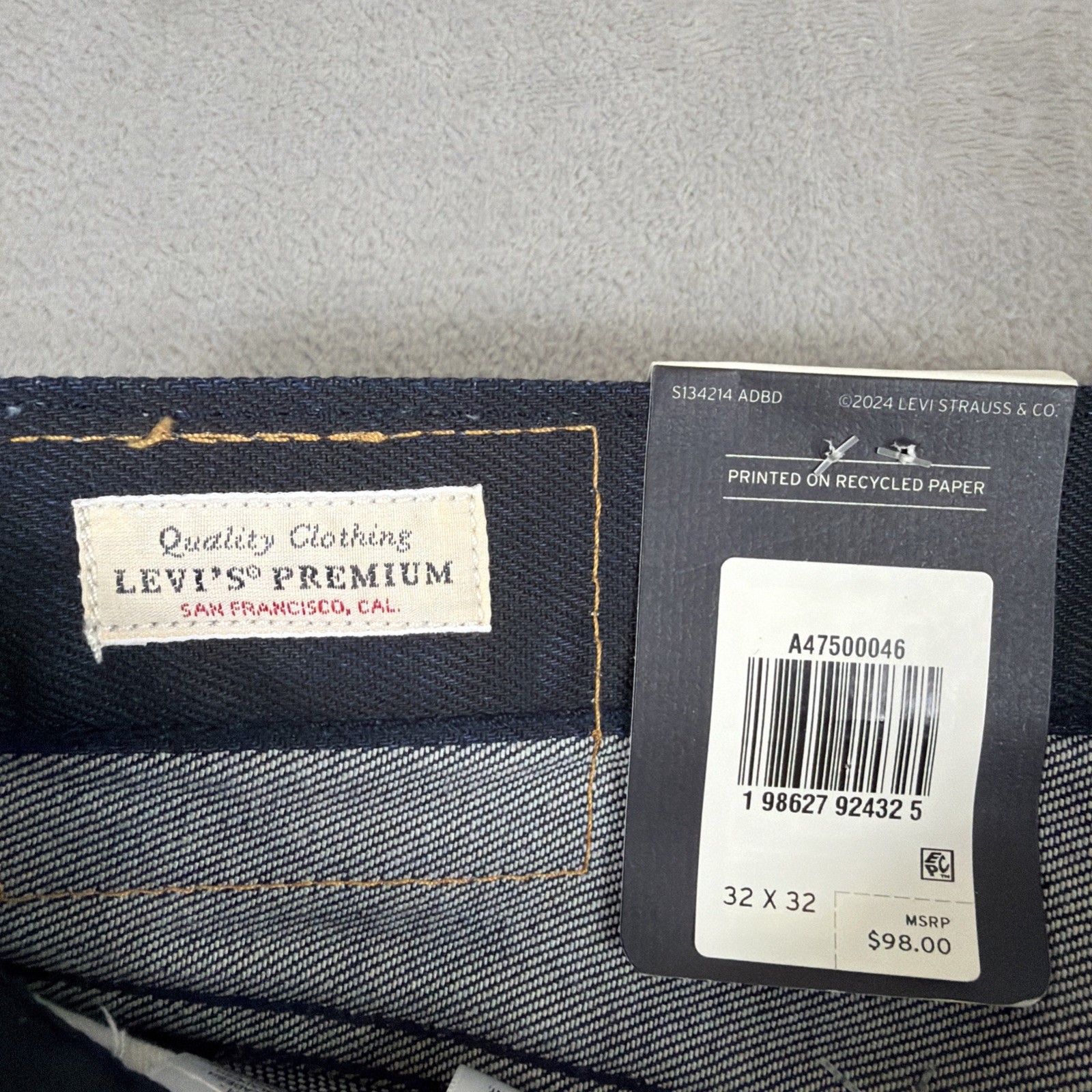 Levi’s Premium 578 Baggy Coated Denim Jeans Men’s Size 32×32 Blue Cotton Y2K