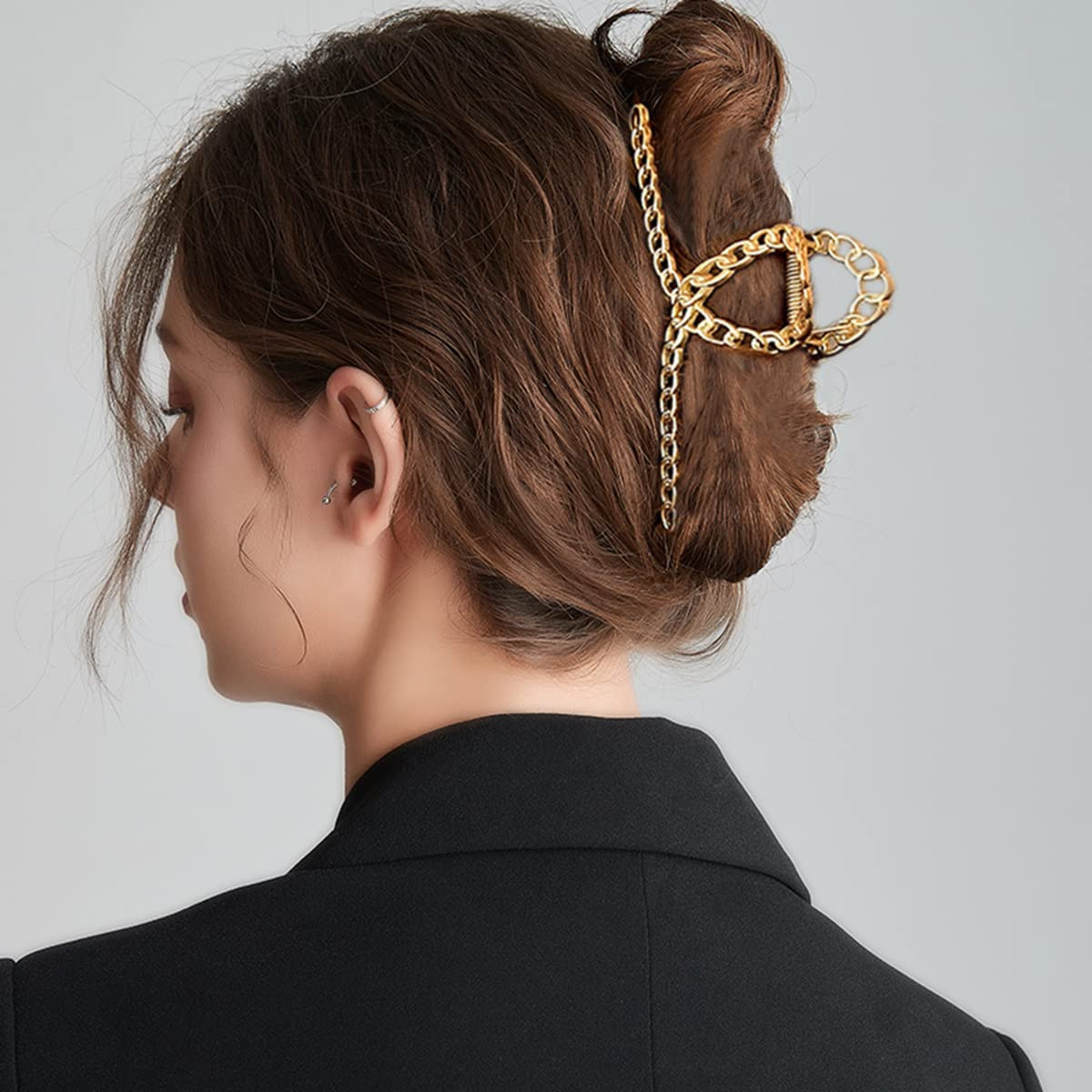 4 Pack Large Metal Hair Clips for Thin to Thick Curly Hair, 4.3 Inch Big Nonslip