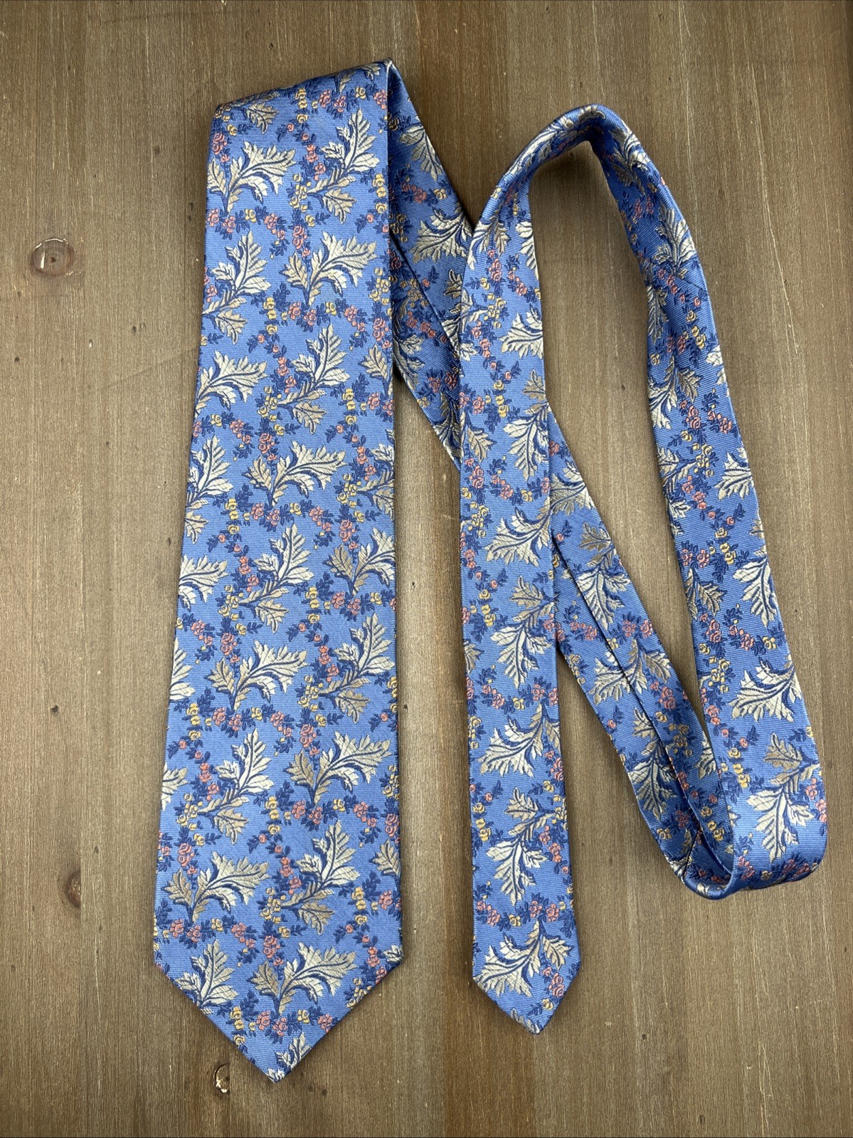 ROBERT TALBOTT Best of Class Silk Tie Luxury Floral Blue W3.75xL58 Made in USA