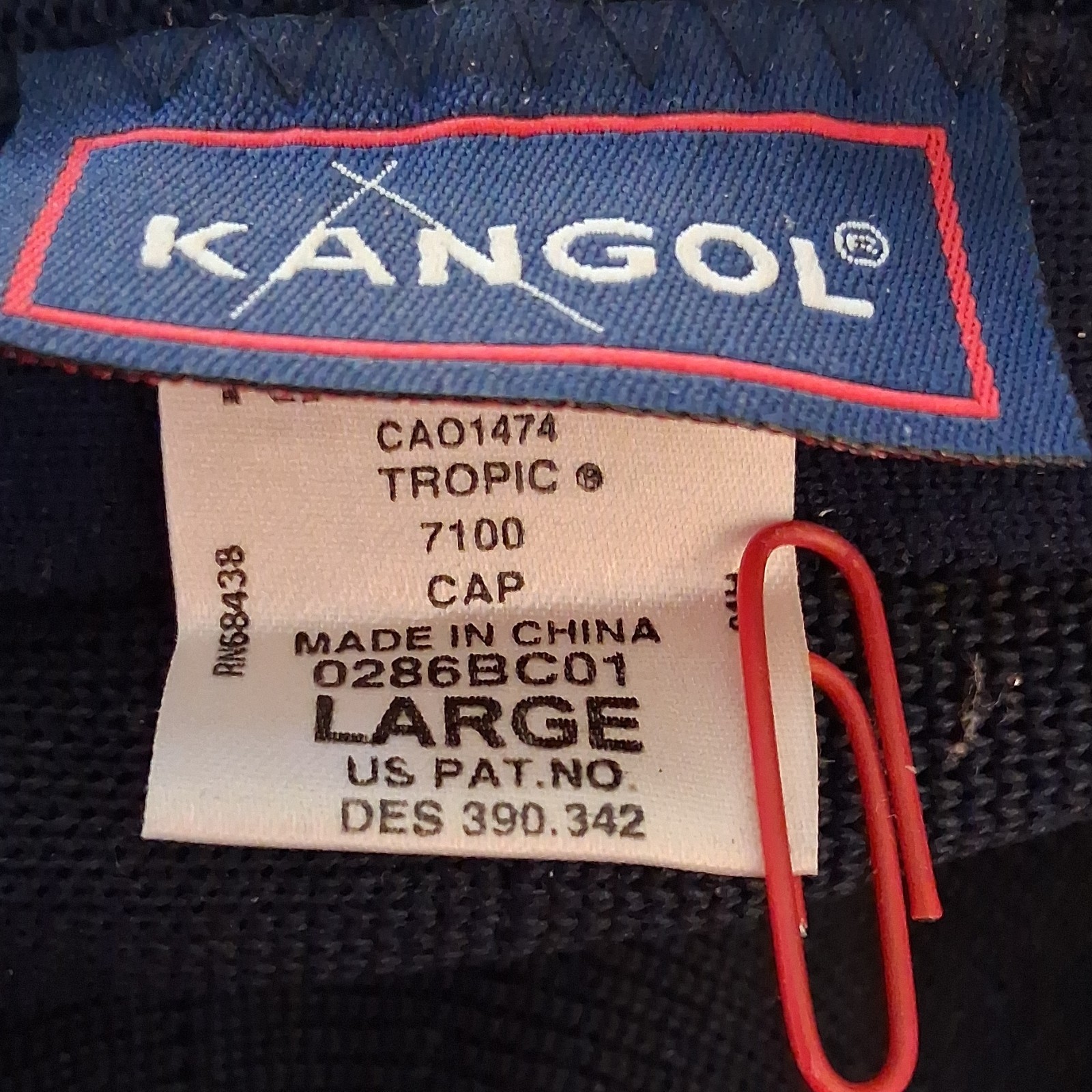 Kangol Men’s Navy Flat Cap Hat Solid Pattern Kangaroo Logo Lightweight Size L
