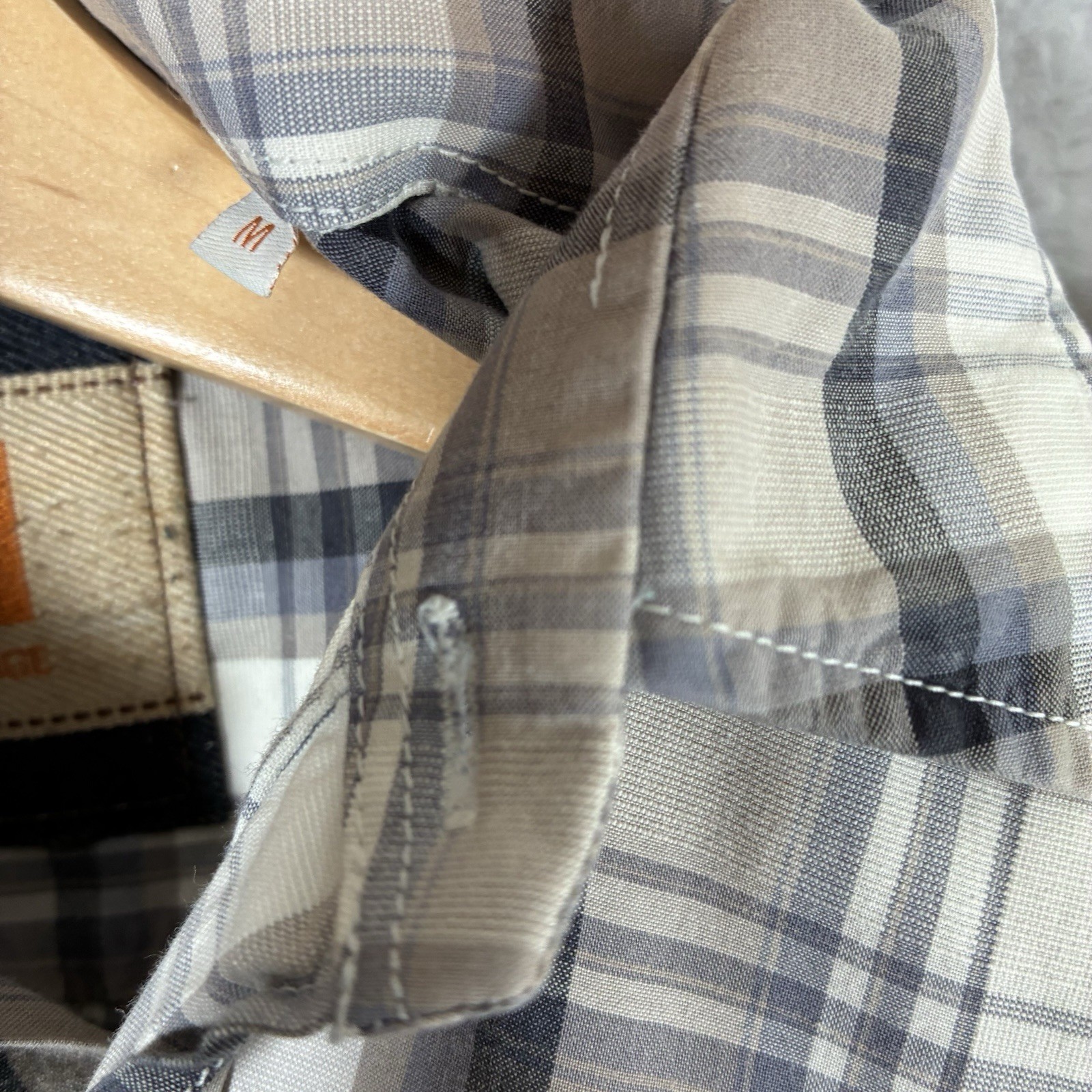 Hugo Boss Checked Shirt Mens Medium Beige Brown Boss Orange