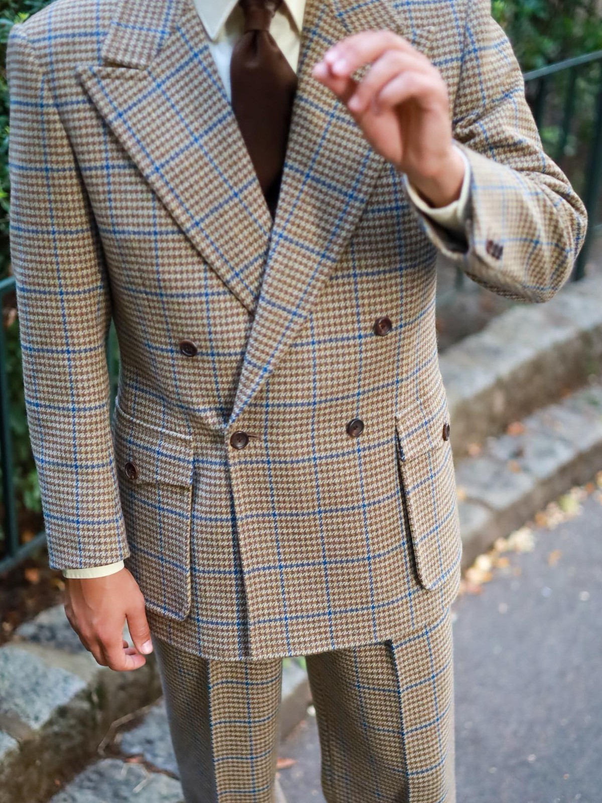 Check Houndstooth Business Mens Suit Regular Fit Notch Lapel Outwear Work Casual