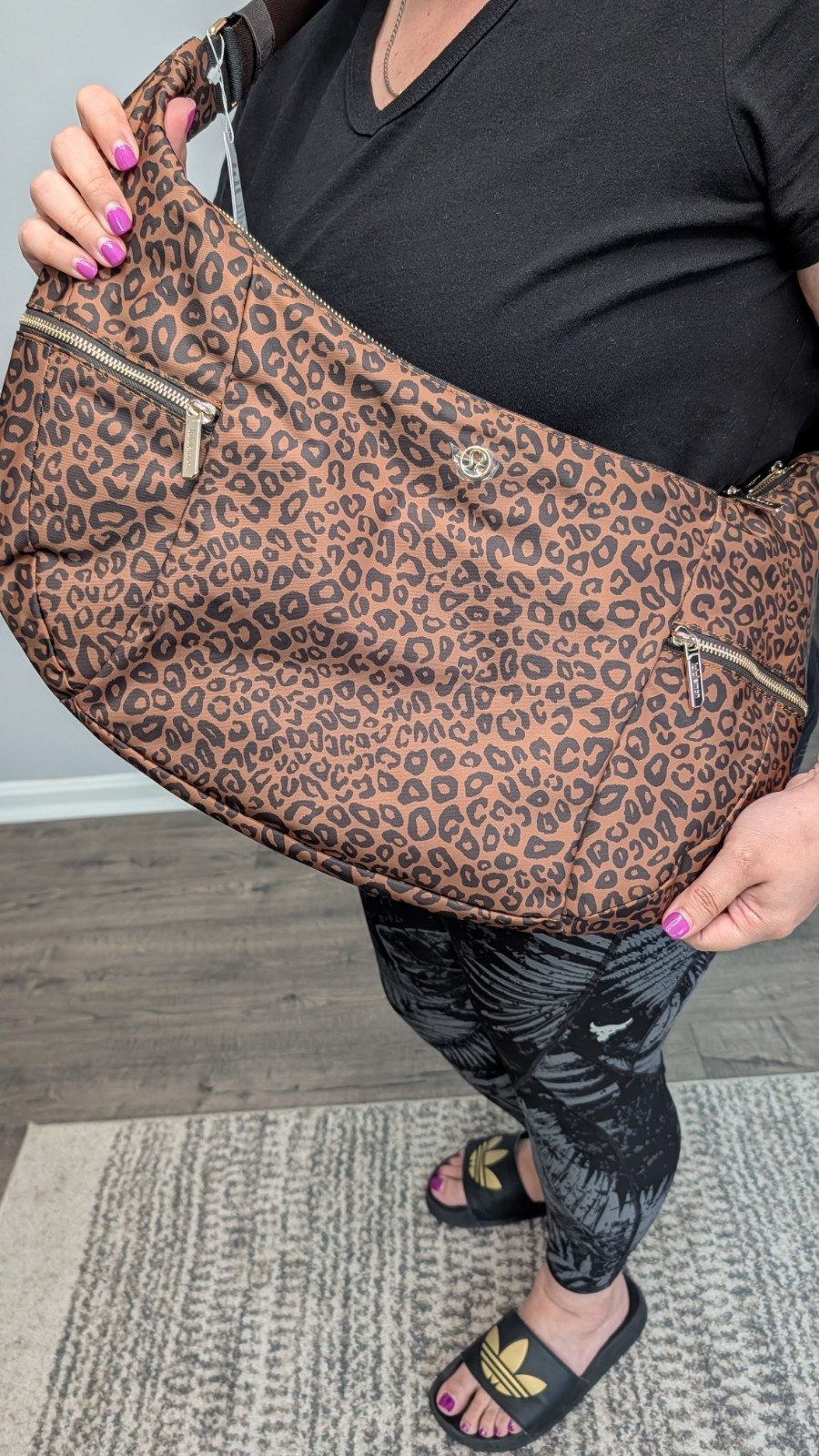 NWT Lululemon Leopard Brown Large Slouchy Sling Bag Limited Edition Crossbody