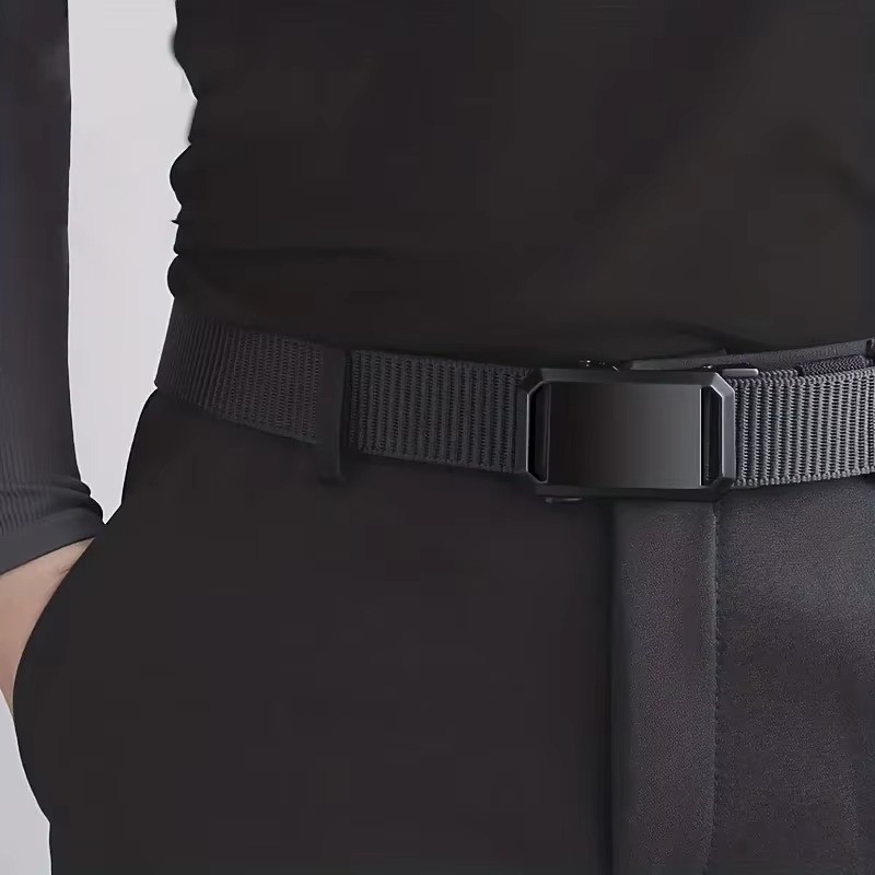 Mens Ratchet Belt Nylon Web Belts for with Automatic Slide Buckle Tactical Belt*