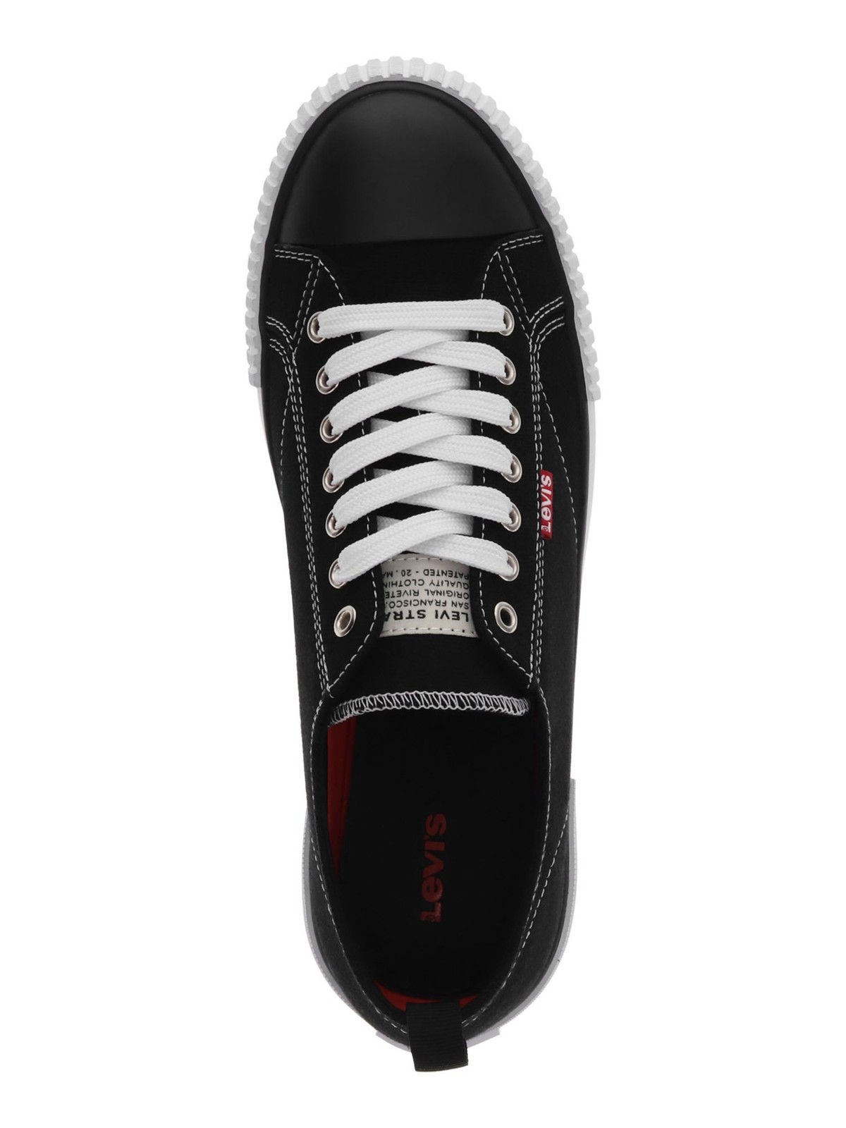 LEVI’S Mens Navy Removable Insole Anikin Round Toe Lace-Up Sneakers Shoes 10