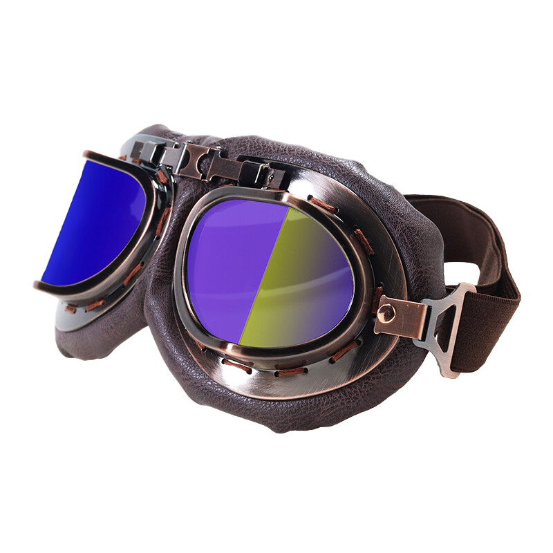 Vintage Copper Frame Steampunk Motorcycle Goggles Sunglasses Retro Riding Travel