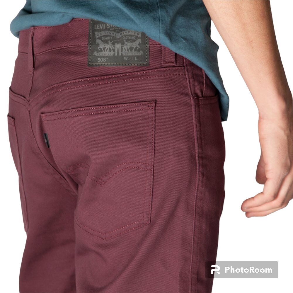 Levi’s Men’s 508 Line 8 Regular Taper Fit Jeans Wine 30W x 30L 885080044