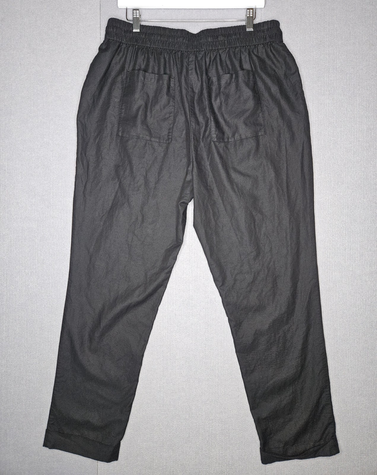 Donna Karan New York Ankle Pants Womens Large Black Drawstring Tapered