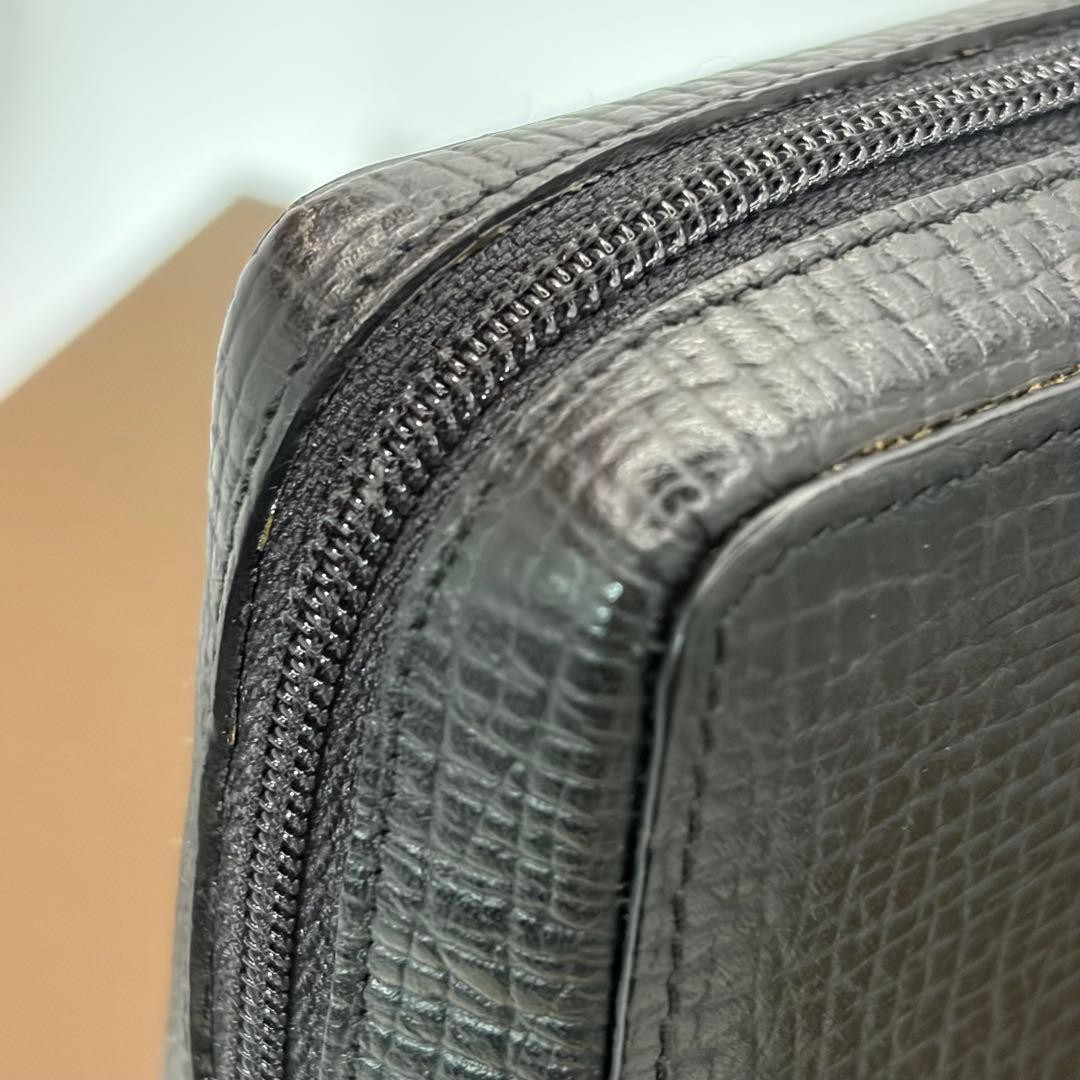 LOEWE Loewe Anagram Leather Pouch Black Embossed Leather