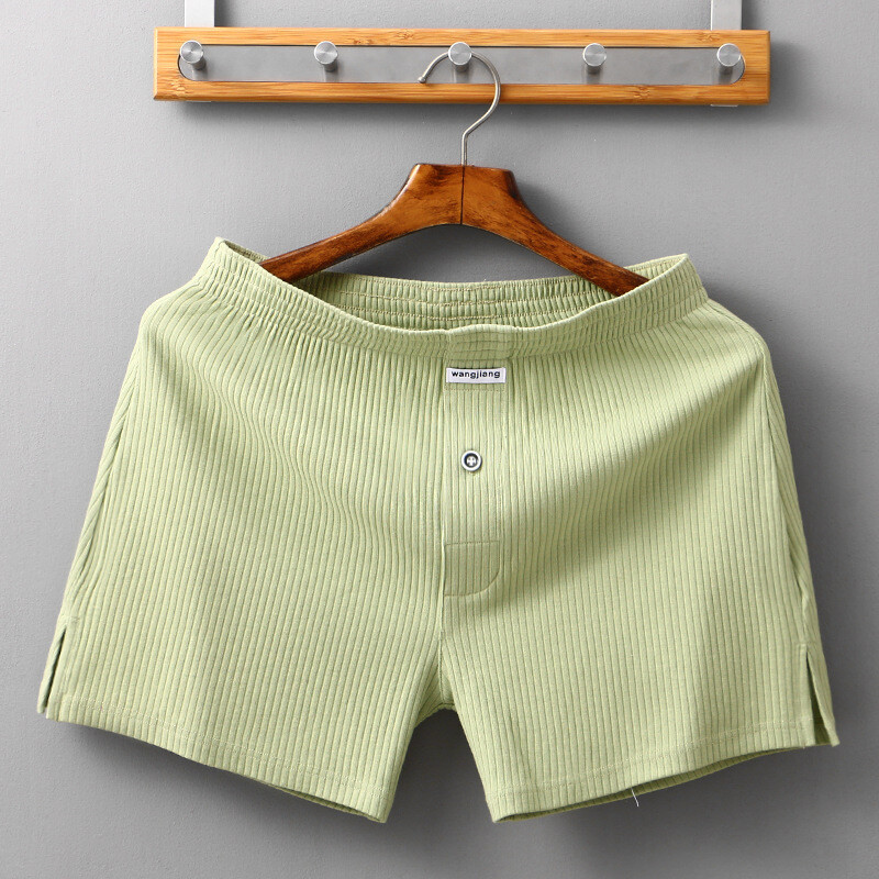 Mens Cotton Underwear Loose Boxers Shorts Cotton Soft Arrow Pants Open Flying