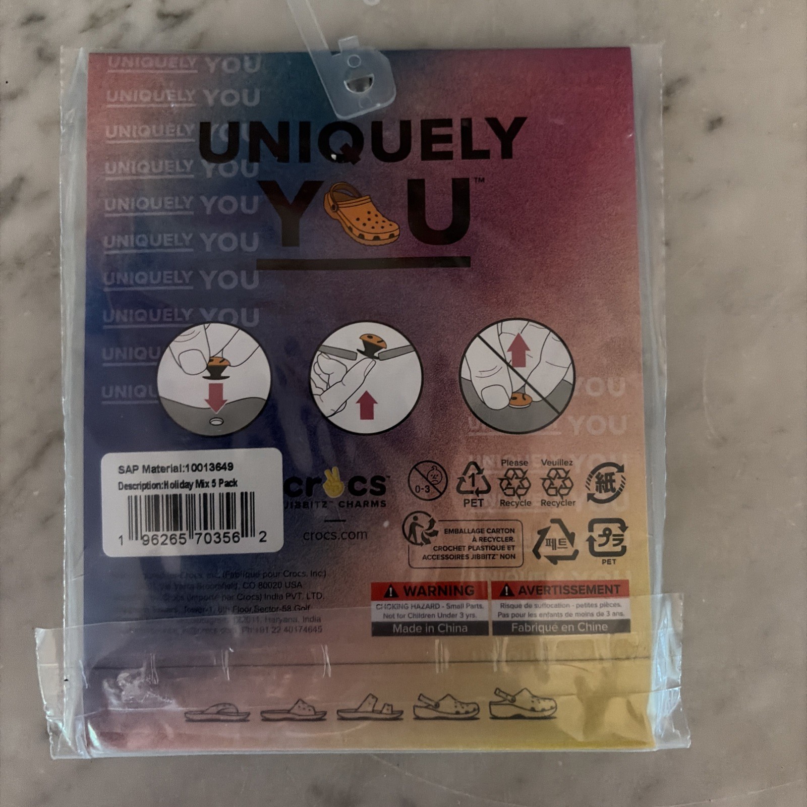CROCS Jibbitz Christmas 5 Piece Holiday Mix Set New In Package
