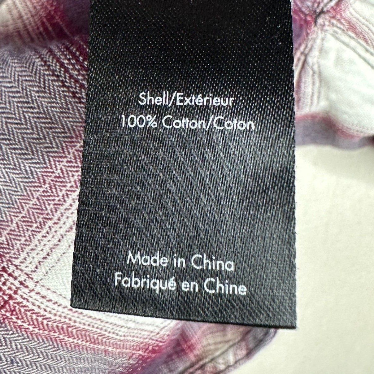 Elizabeth and James Flint Oversized Plaid Cotton Shirt size Large Gray/Maroon