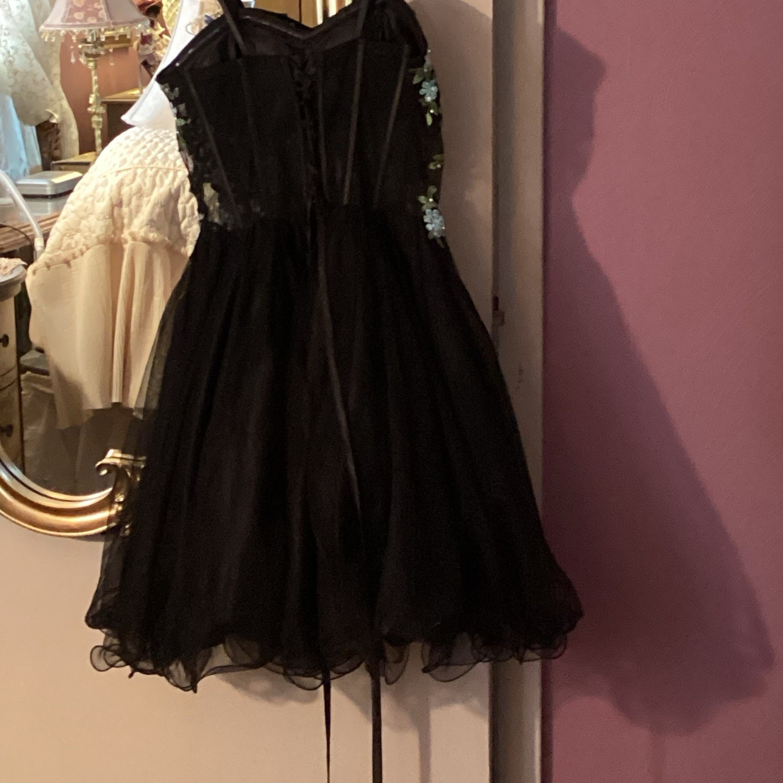 Cutest Formal Mini Dress Size 0 . Brand Blondie In Black Mesh