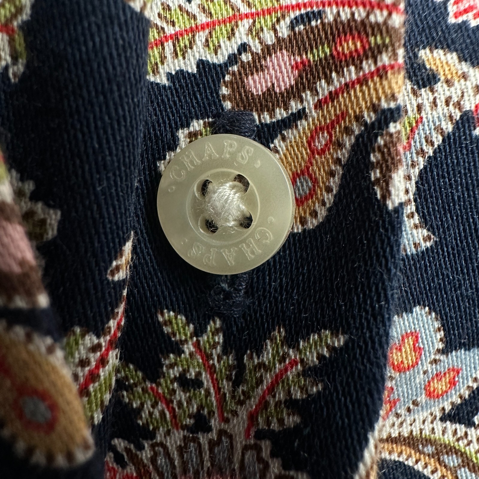 Chaps Womens Top Shirt Blouse Size 2X No Iron Button Up Floral Boho Romantic