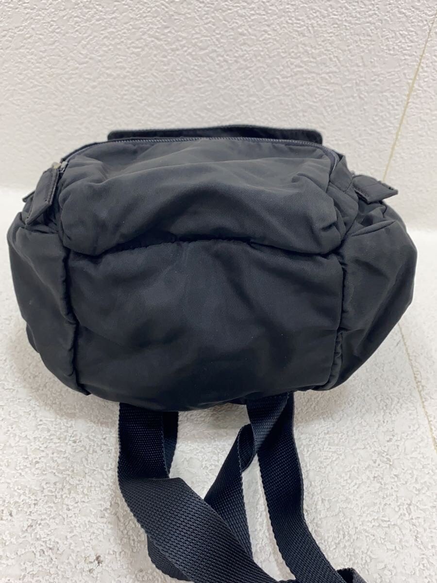 PRADA Tessuto Triangle Logo Plate Backpack BLK Solid