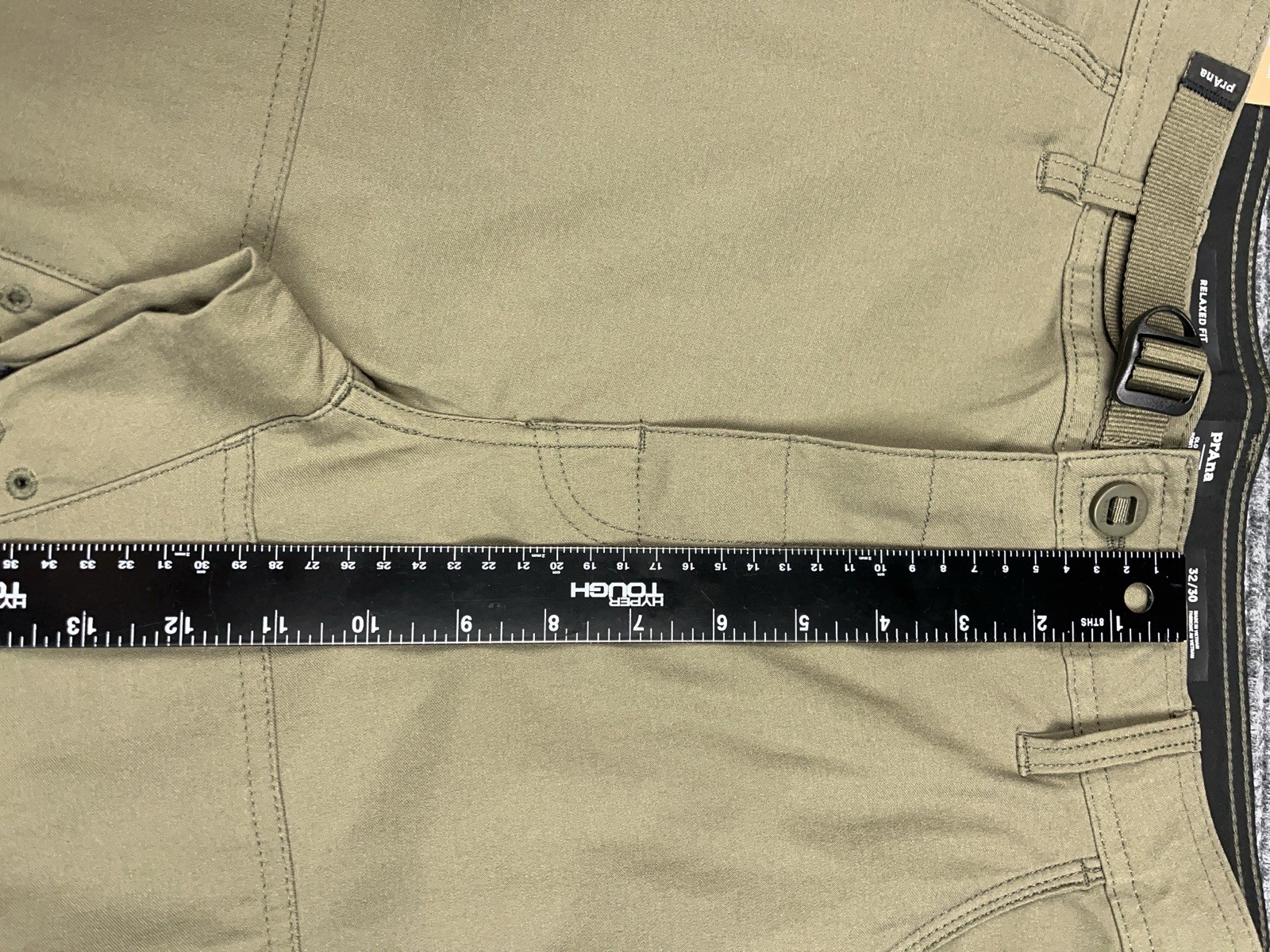 PrAna Stretch Zion Pant Green Men’s 32×30 Straight Fit Cargo Roll UP Olive NWT