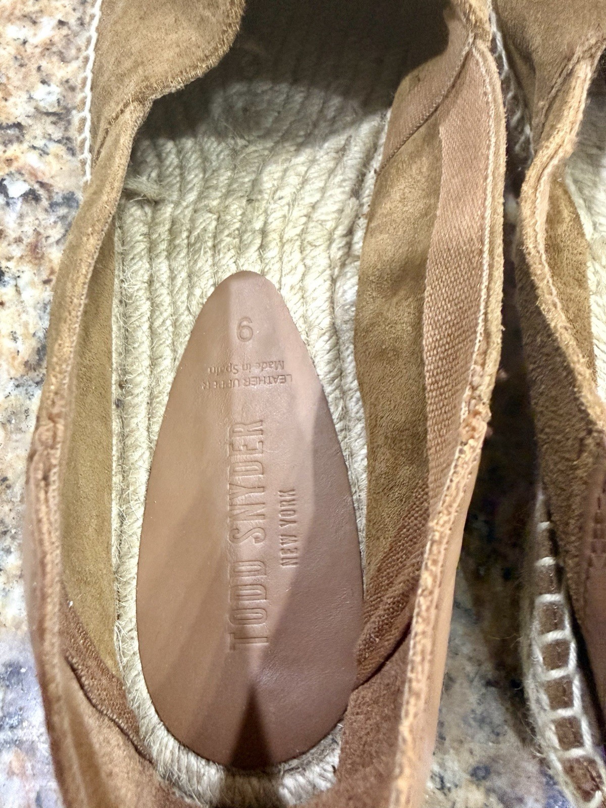 Todd Snyder Espadrilles Mens 9 Brown Suede Leather Slip On Made in Spain Nomad