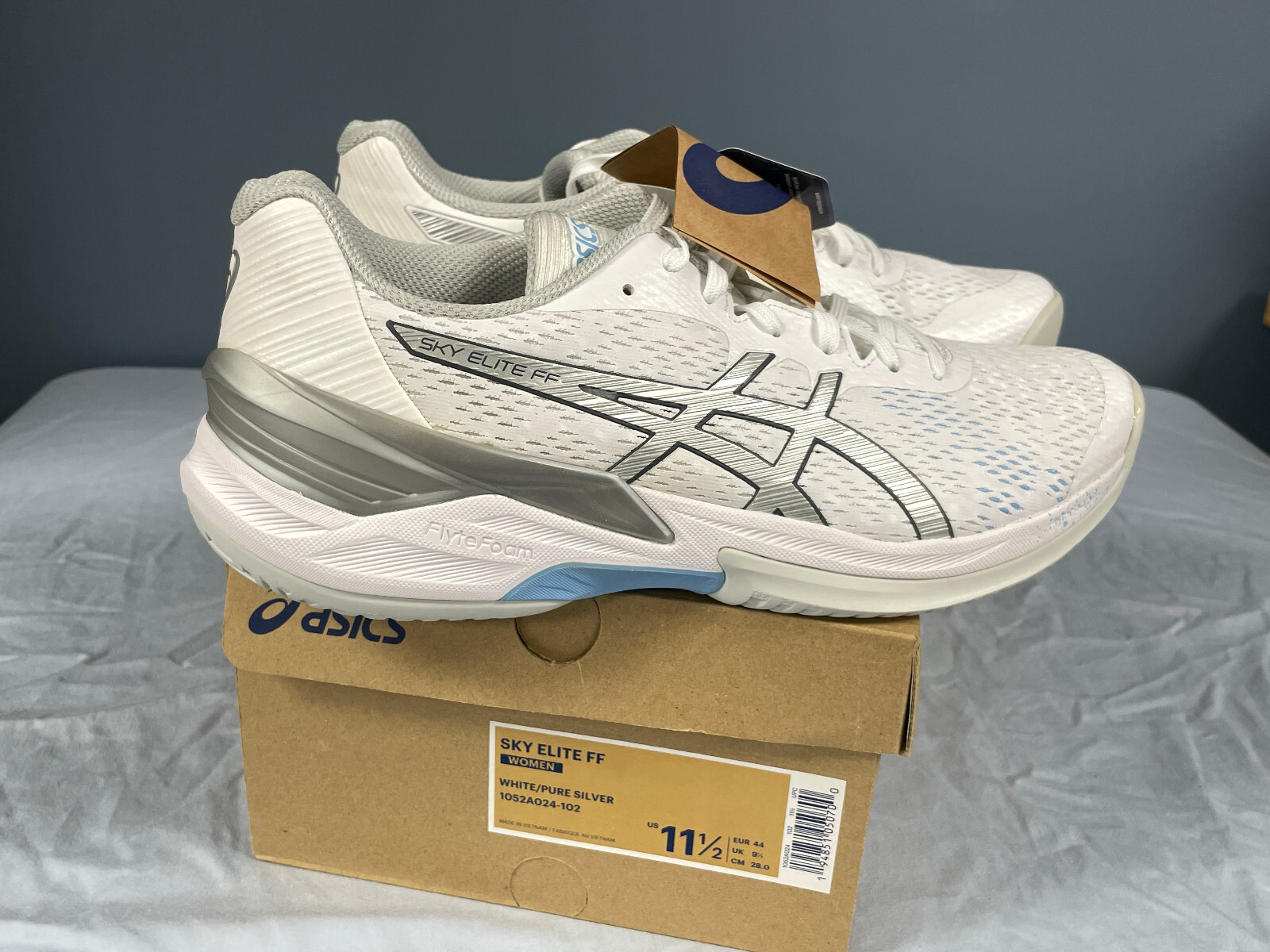 NEW ASICS SKY ELITE FF Volleyball Shoes White Ortholite (1052A024-102) US W 11.5