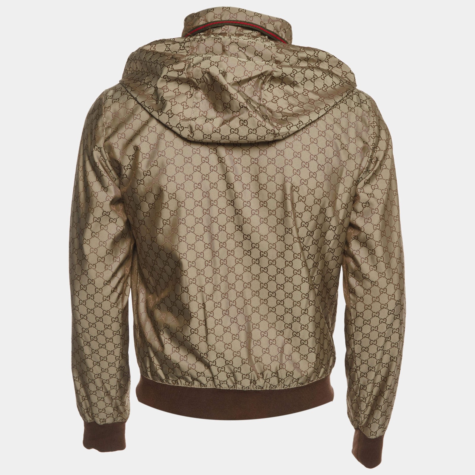 Gucci Beige GG Supreme Monogram Synthetic Windbreaker Jacket XS