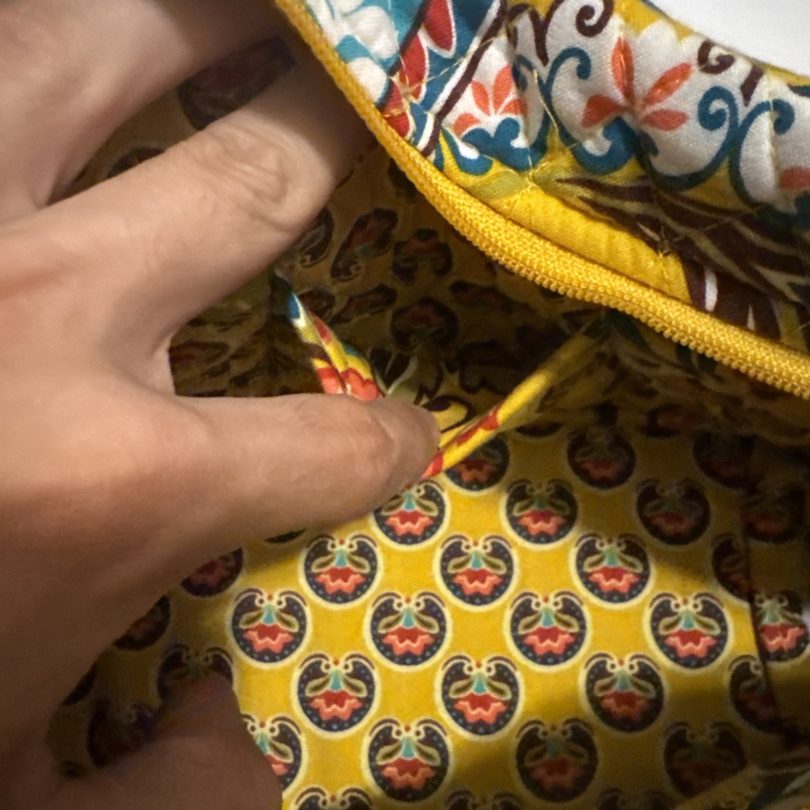 Vera Bradley Provencal Cassidy Shoulder Bag Purse Handbag Yellow Floral Zip