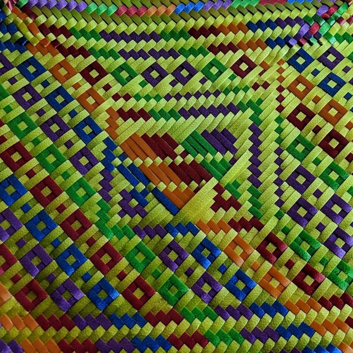 woven mexican tote handmade of recycled plastic Colorful Purse Handbag