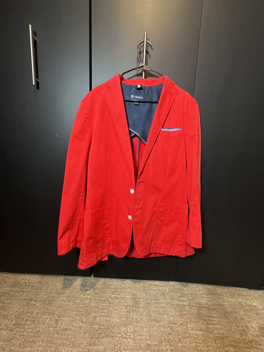 Cremieux Men’s Red Lightweight Cotton Unstructured Sport Coat Blazer
