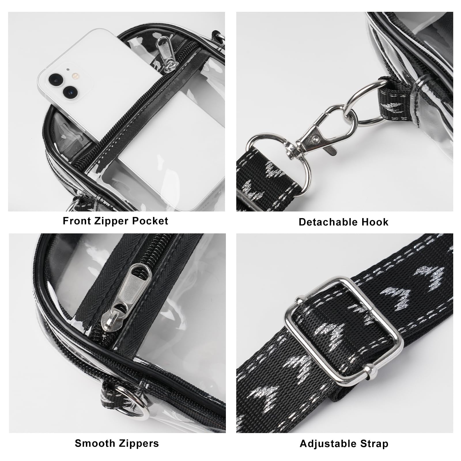 Clear Crossbody Purse Bag Stadium Approved Concert Sports Bag for Women