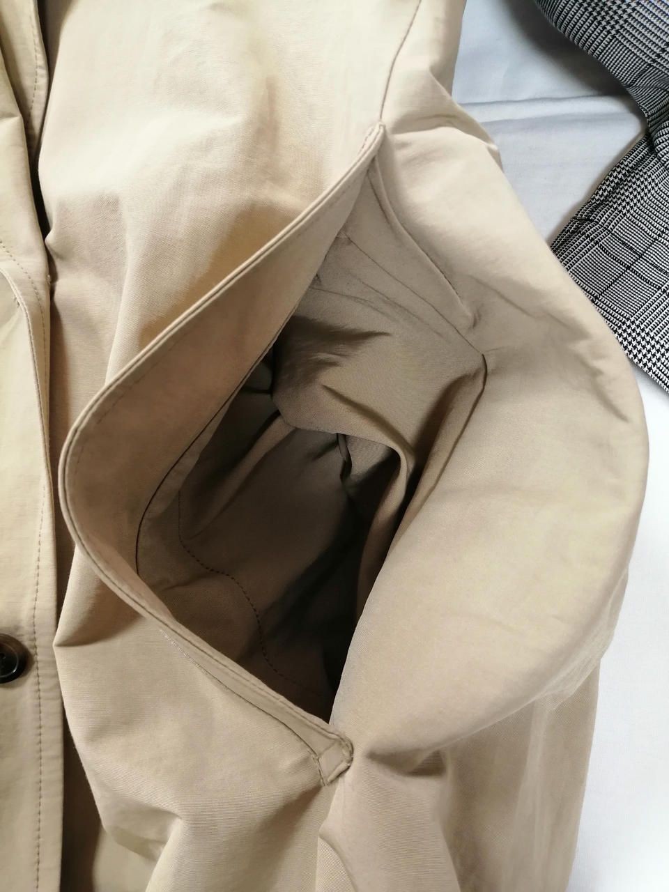 ELENDEEK Color Combination Coat 511810000001 Beige X Glen Plaid Used