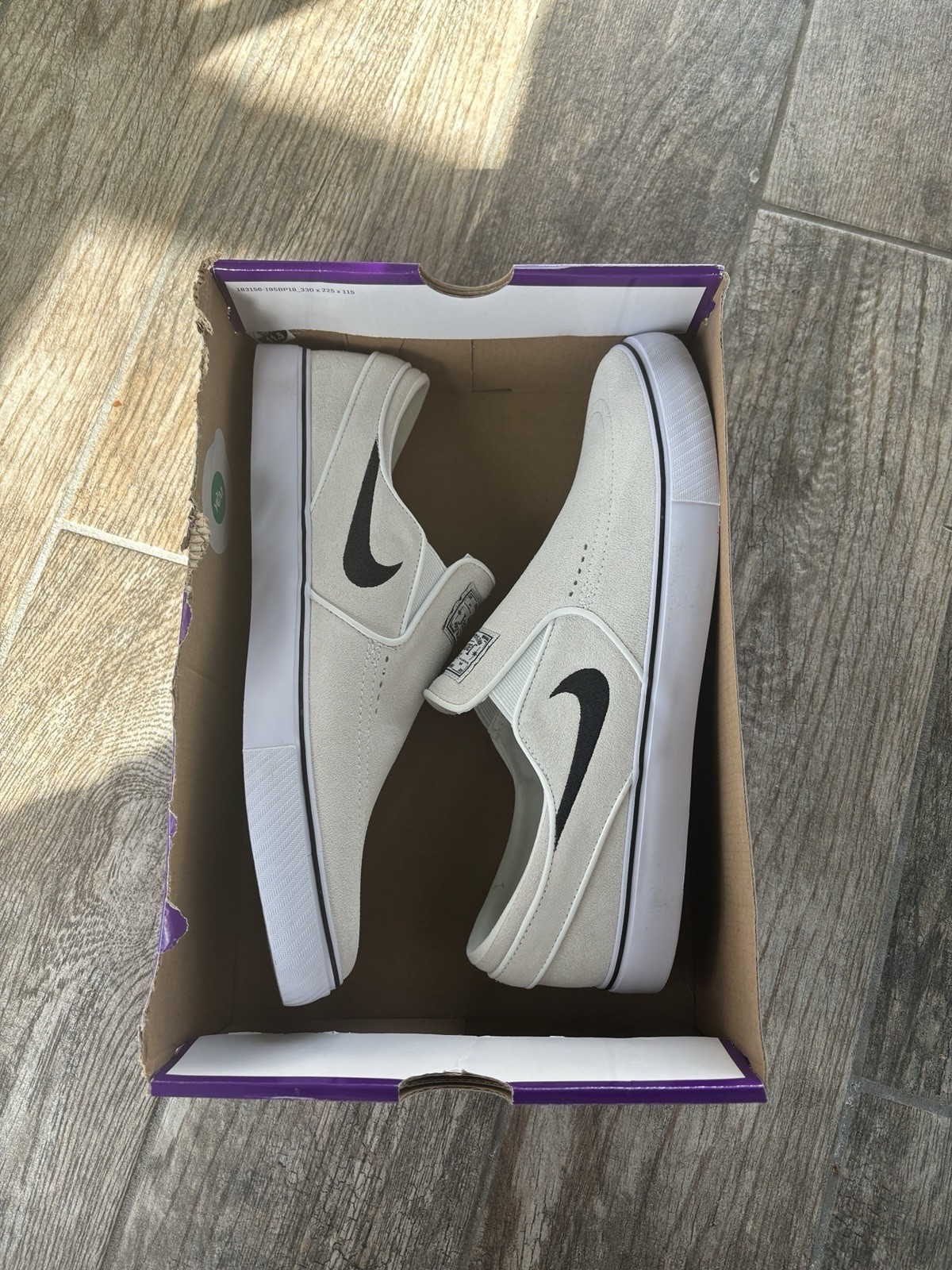 Size 12 – Nike Zoom Men’s Stefan Janoski+ Slip SB Summit White Black No Lid
