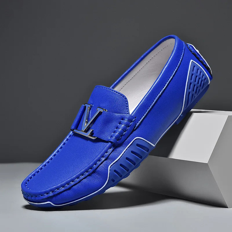Mens Casual Leather Shoes Cowhide Loafers Genuine Leather Flats Driving Sneakers