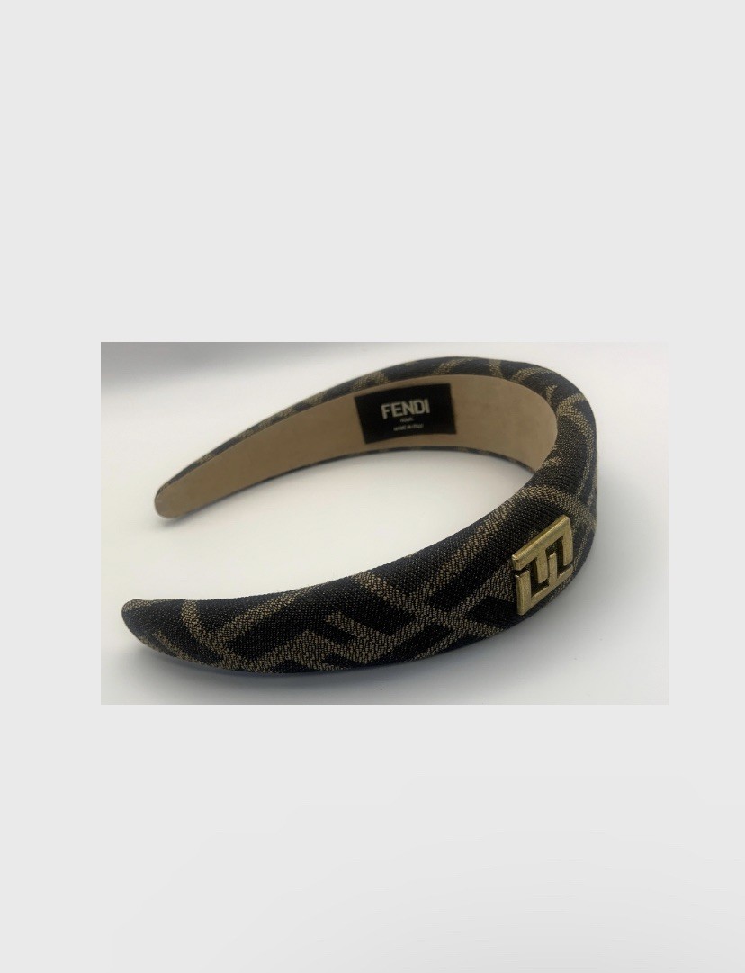 Fendi Monogram Headband with FF Logo Emblem