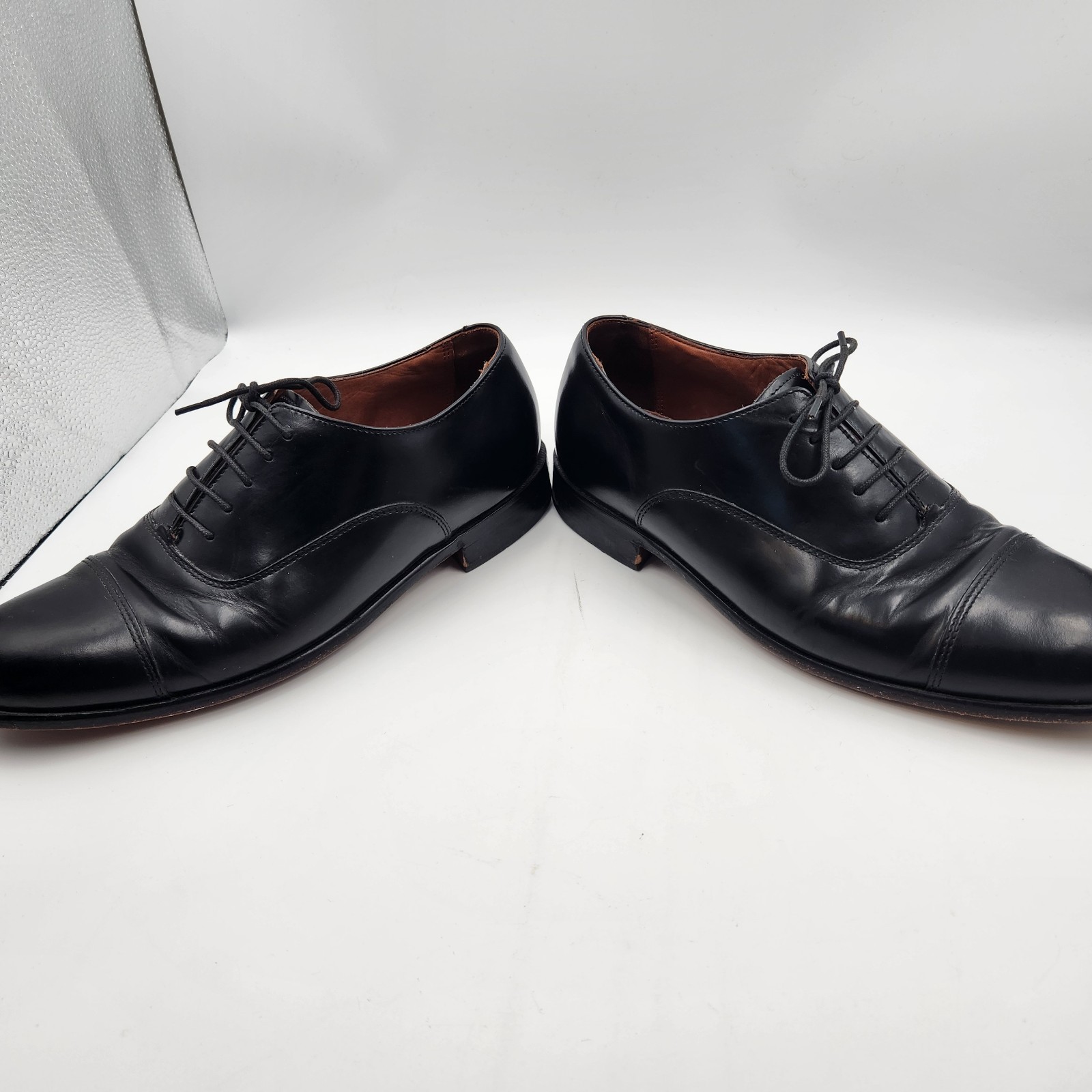 Bostonian Classics Oxfords Mens US 8.5M Black Leather Cap Toe Formal Dress Shoes