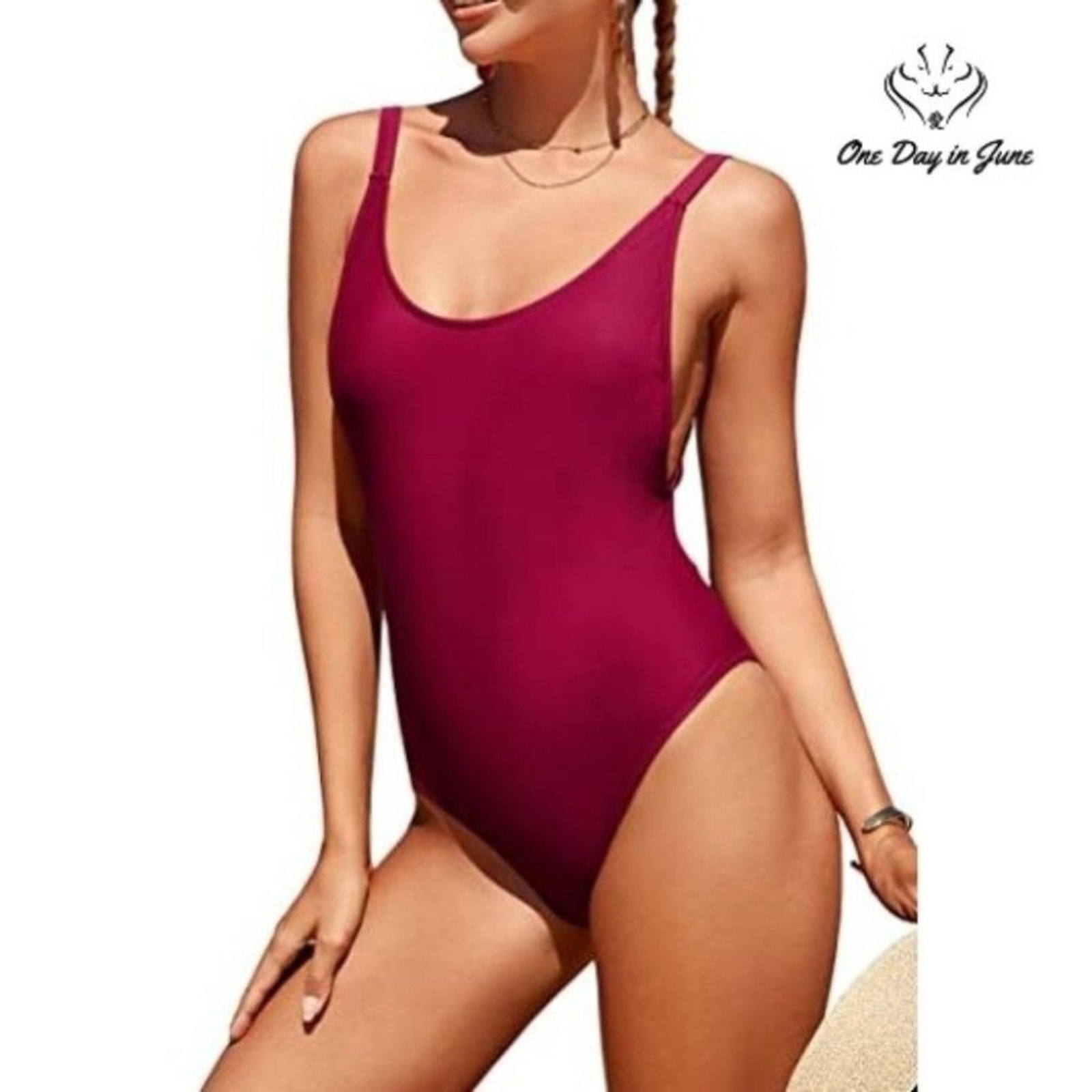 Prettygarden U Neck One Piece Swimsuit Size L