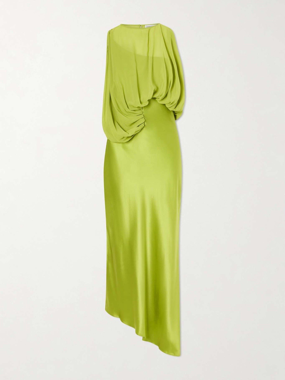 New Christopher Esber Cumulus Silk Midi Dress In Dypsis Green