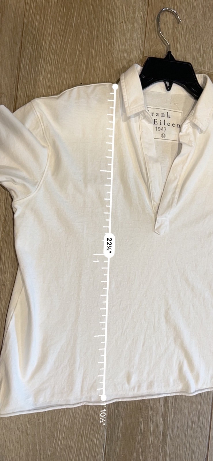 FRANK & EILEEN PATTY Short-Sleeve Popover Henley white top shirt size M