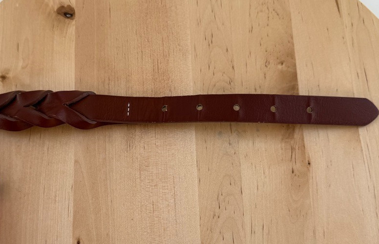 Braided Leather Belt Womens Brown Bonded Flat Size M/L 31-33 in Casual Western