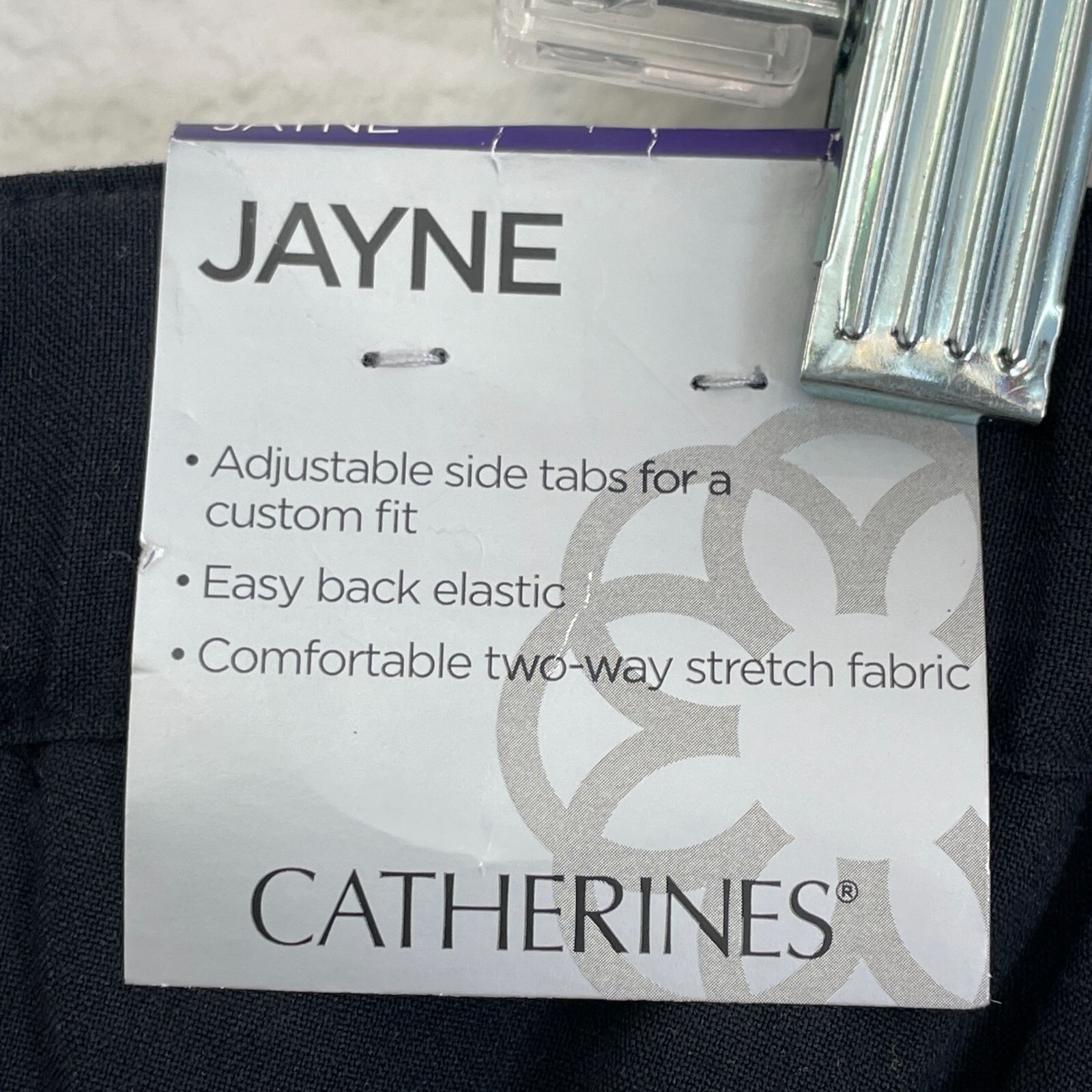 NEW Catherines Womens Plus 22W Jayne Pants Adjustable Side Tabs Black Trousers